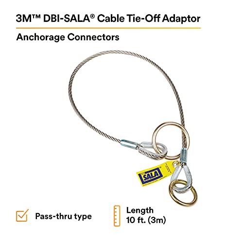 3M DBI-Sala 59005552 Adapter za vezanje kabela, 10 ', prolaz-thru, srebro