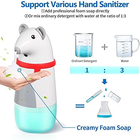 Slatka automatska raspršivač od sapuna za pjenu za djecu koja se ne puni bez dodira, bez vodootpornih, pogodna za kupaonicu i kuhinjsku