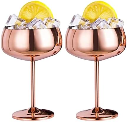 Generičke naočale šampanjca Set od 2 od nehrđajućeg čelika Vintage Martini koktel čaša za vino pehar