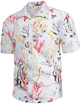 Ruiy muški košulja s kratkim rukavima Down Down Hawaiian casual modni cvjetni tiskani košulje majice opuštene fit tropske plaže vrhovi