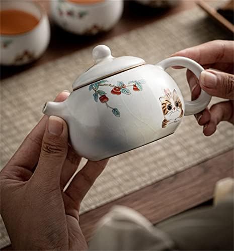 Debeli 250 ml jednostrukih keramičkih čajnika s ručnim filterom porculanski čaj popodnevni čaj set lonac