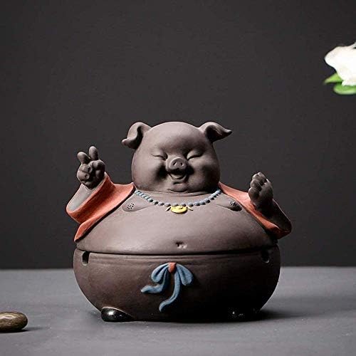 Chaiodengzi kreativna životinja pepeljara s poklopcem slatka mala pepeljara svinja velika ljubičasta keramički pijesak pepeljare čaj