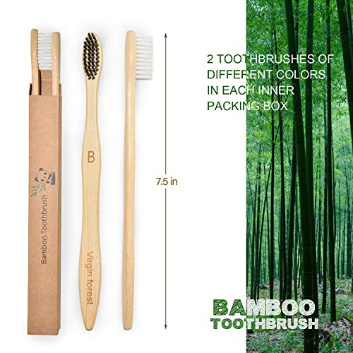 Bambusove četkice za zube, ekološki prihvatljiva četkica za zube s mekim čekinjama bez BPA, biorazgradive četkice za zube od prirodnog