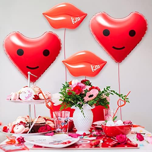 Haooryx 4 pakiranje na napuhavanje srca igračke na napuhavanje crvenih usana za majčinu rođendansku zabavu kućni vrtni ukrasi za angažman