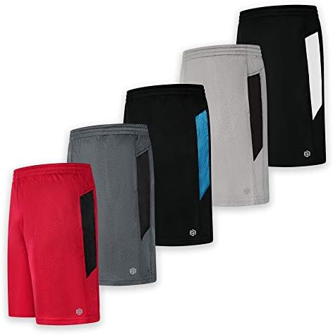 Muške premium aktivne atletske performanse kratke hlače s džepovima - 5 pakiranja