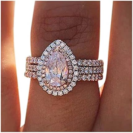 Nakit za žene prstenovi bijeli prsten poklon ručno izrađen vjenčani rez nakit vjenčani kamen luksuzni podesivi dragi kamen