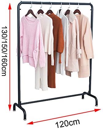 Željezna moderna viseća vješalica za odjeću, podna vješalica za odjeću, trgovina obiteljske odjeće, izdržljiva / Crna / 130 cm