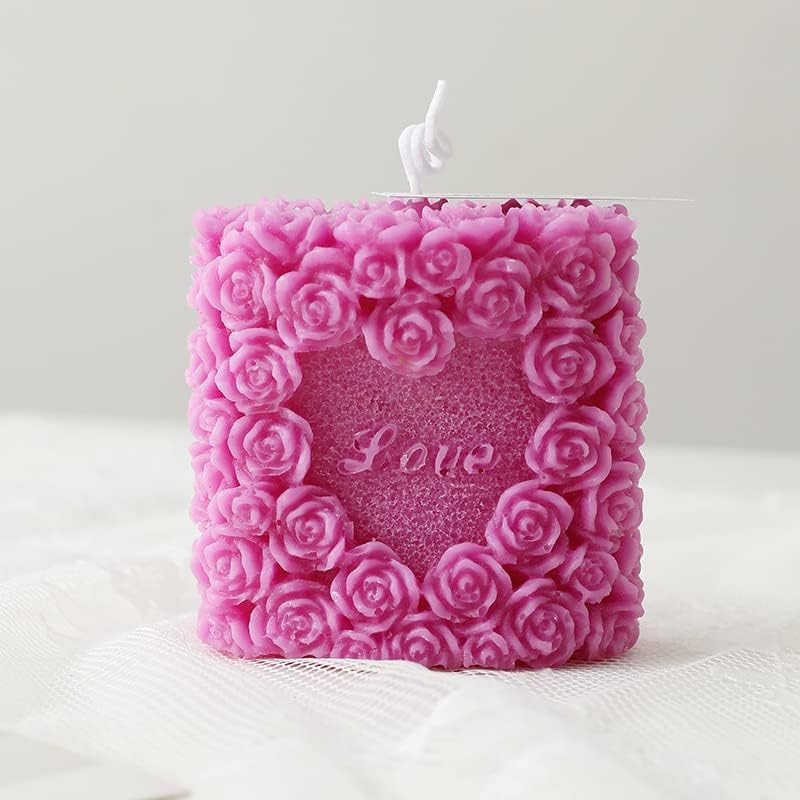 Topys Rose cvjetni oblik kalupa za svijeće, 3D Love Silikonski sapun Stup za lijevanje epoksidne mirisne izrade svijeća i pečenje sapun