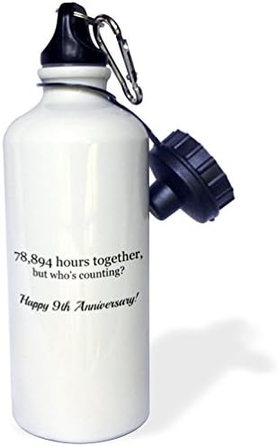 3Drose Sretna 10. godišnjica-87660 sati zajedno Sportska boca vode, 21 oz, bijela