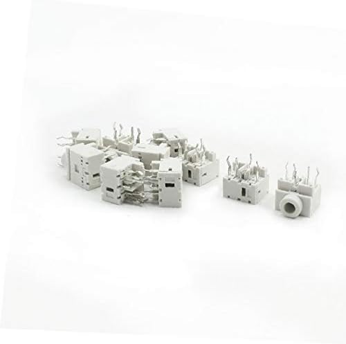 Nosač PCB-a 1,5-pinski stereo priključak 3,5 mm bijeli 10 kom (5-pinski 3,5 mm 10-pinski priključak