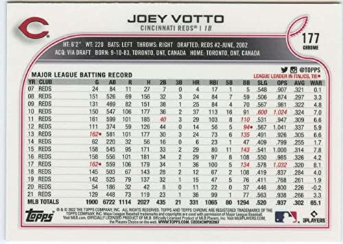 2022. Topps Chrome 177 Joey Votto NM Cincinnati Reds MLB Trgovačka kartica za bejzbol