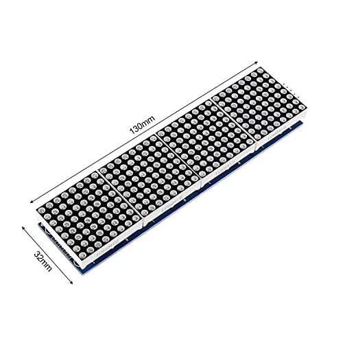 Almocn 3PCS MAX7219 DOT MATRIX MODUL 32X8 4 IN 1 LED zaslon modula pogona s 5 pIN žica za Arduino Raspberry Pi, Blue