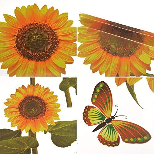 Zidne naljepnice od suncokreta, 92 ACH uklonjive naljepnice za prozore s leptirovim cvijećem za uređenje dječje sobe za djecu oguliti