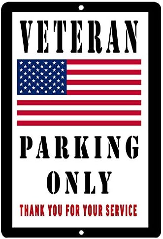 Rogue River Tactical USA Zastava Veteran Parking samo metalni limen znak zid dekor Man Cave Bar vojni Sjedinjene Države Amerike